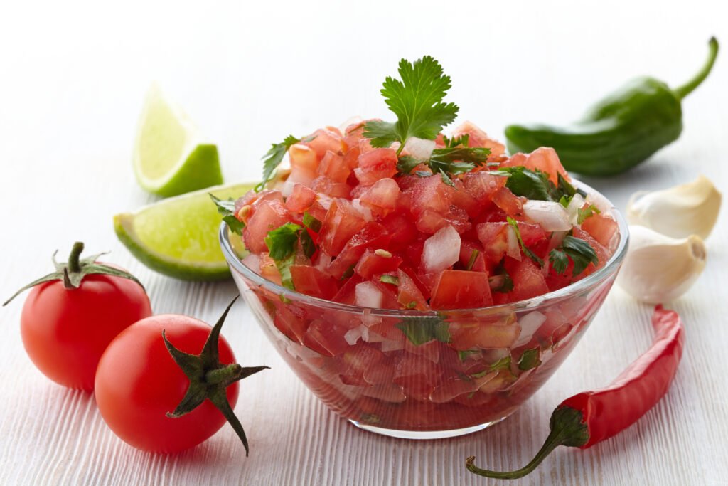 Fresh salsa representing a high-moisture refrigerated product for HPP review