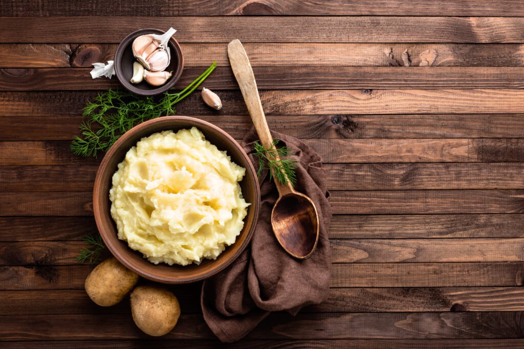 Prepared mashed potatoes presented as a refrigerated seasonal side